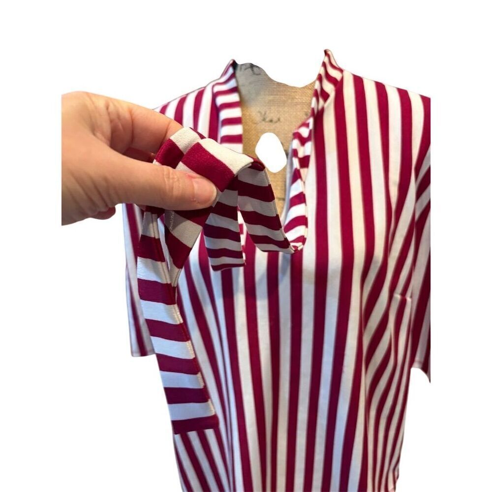 *3/$15 New York & Company Women's XXL Striped Short Sleeve Blouse Casual - Picture 2 of 9